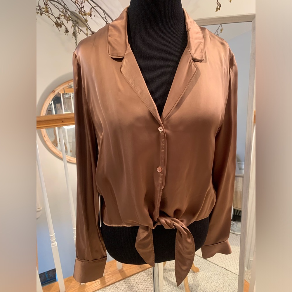 Wilfred silk tie front blouse